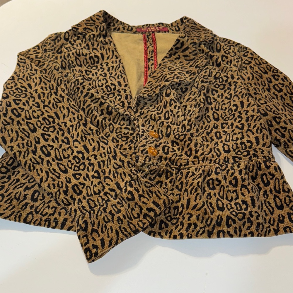 Y2K Kikit Jeans Leopard Print Women's‎ Blazer